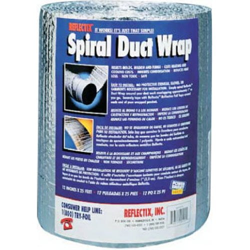 12-In Reflectix Reflective Insulation Spiral Duct Wrap Foil DW1202504 x 25-Ft
